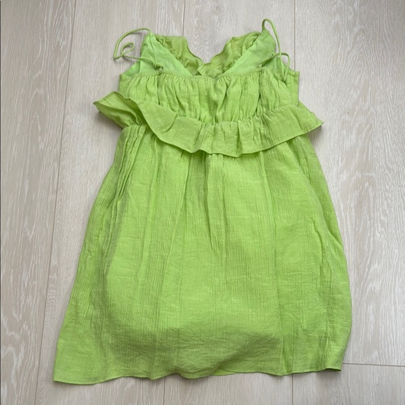 Lush Lime Bright Green Ruffled Sleeveless Sundress - Picture 4 of 7